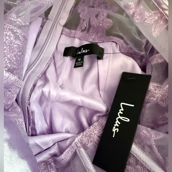 🆕 Lulus “Seriously Cute Lavender Embroidered Mesh Puff Sleeve Mini Dress” - Picture 11 of 13
